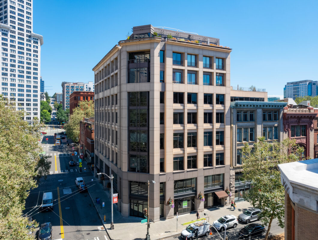 The Olympic Block building at 101 Yesler Way in downtown Seattle